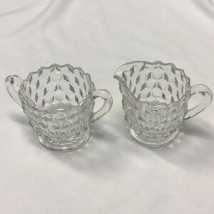Small Glass Sugar and Creamer Set